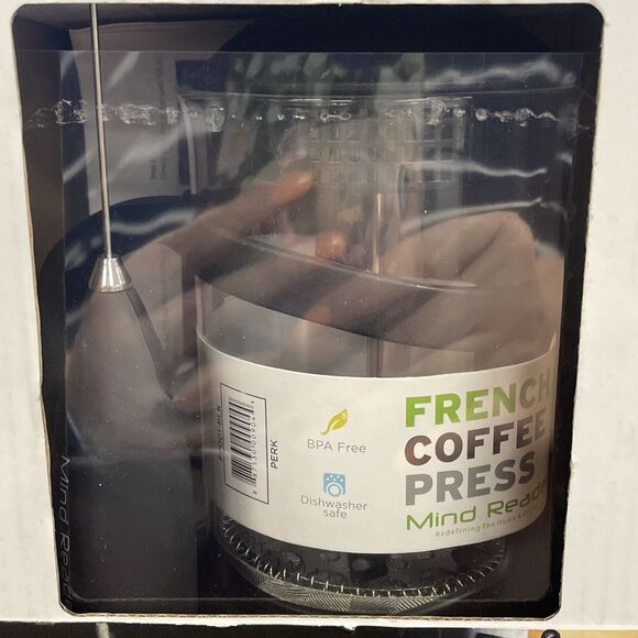 Mind Reader French Press Coffee Maker Gift Set 24 oz & Handheld Milk Frother - Picture 2 of 9